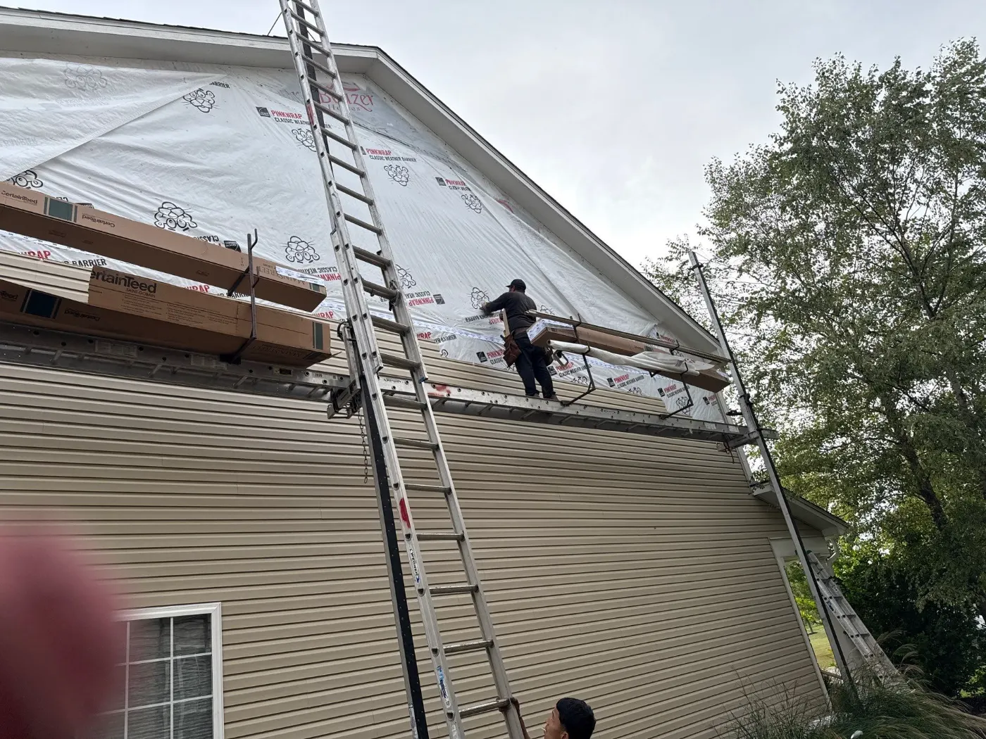Fiber cement siding installed on a Southern Green home